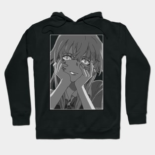 Yuno Gasai, Yandere Face Ver. (Grayscale) Hoodie